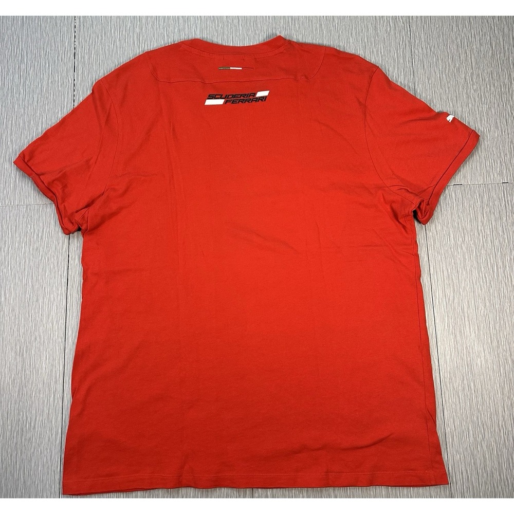 Puma Scuderi Ferrari TShirt Mens XL Red white Embroidered Formula Racing - Picture 4 of 8